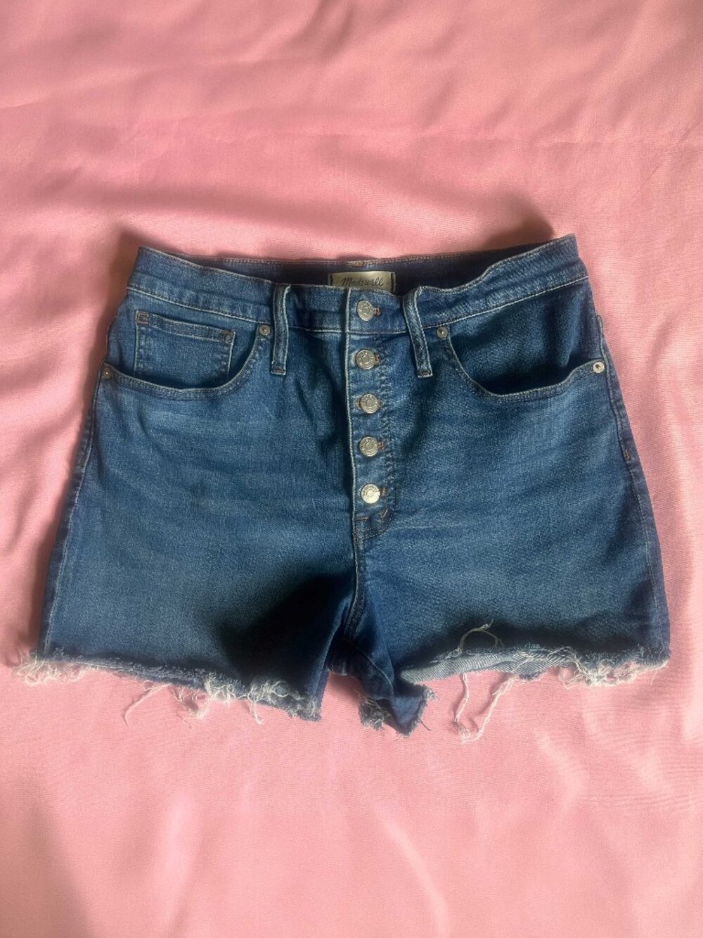 Madewell Button Fly High Rise Denim Cutoff Shorts